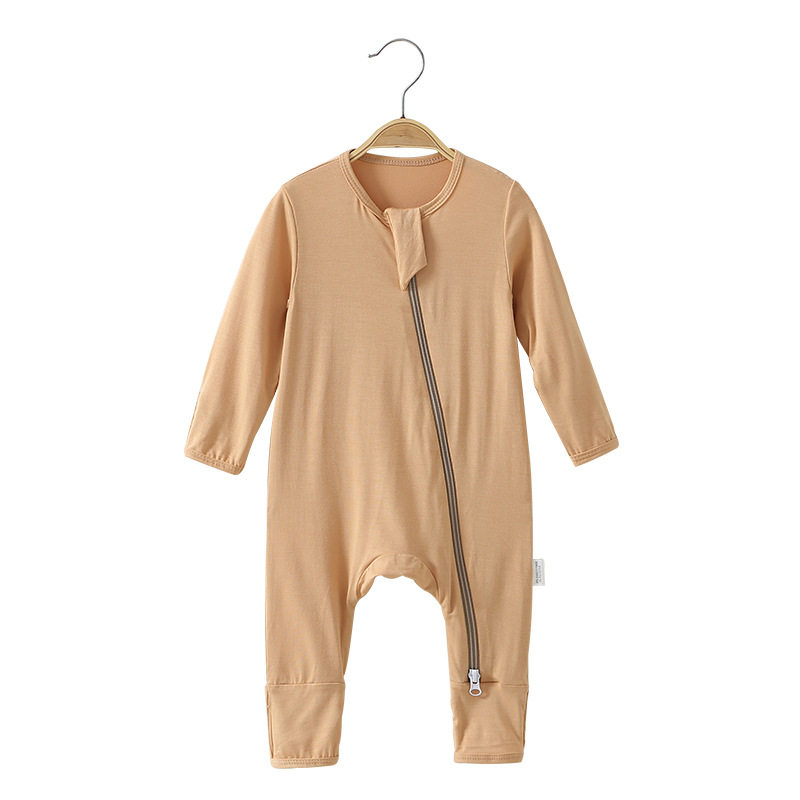 Amazon baby clothes wholesale bamboo fiber baby clothes bag hand bag feet newborn baby jumpsuit