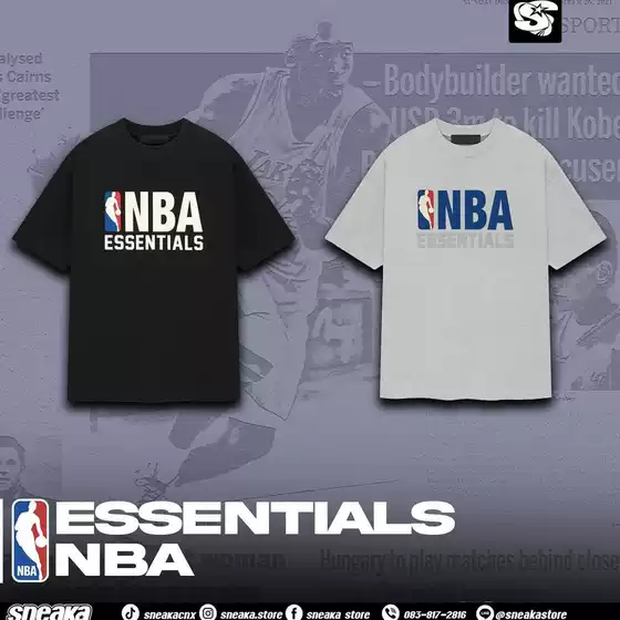 Cross-Border Exclusive Supply of Fog Essentials Nba Team Collaboration American-Style Trendy Brand Unisex Loose-Fitting Short-Sleeve T-Shirts