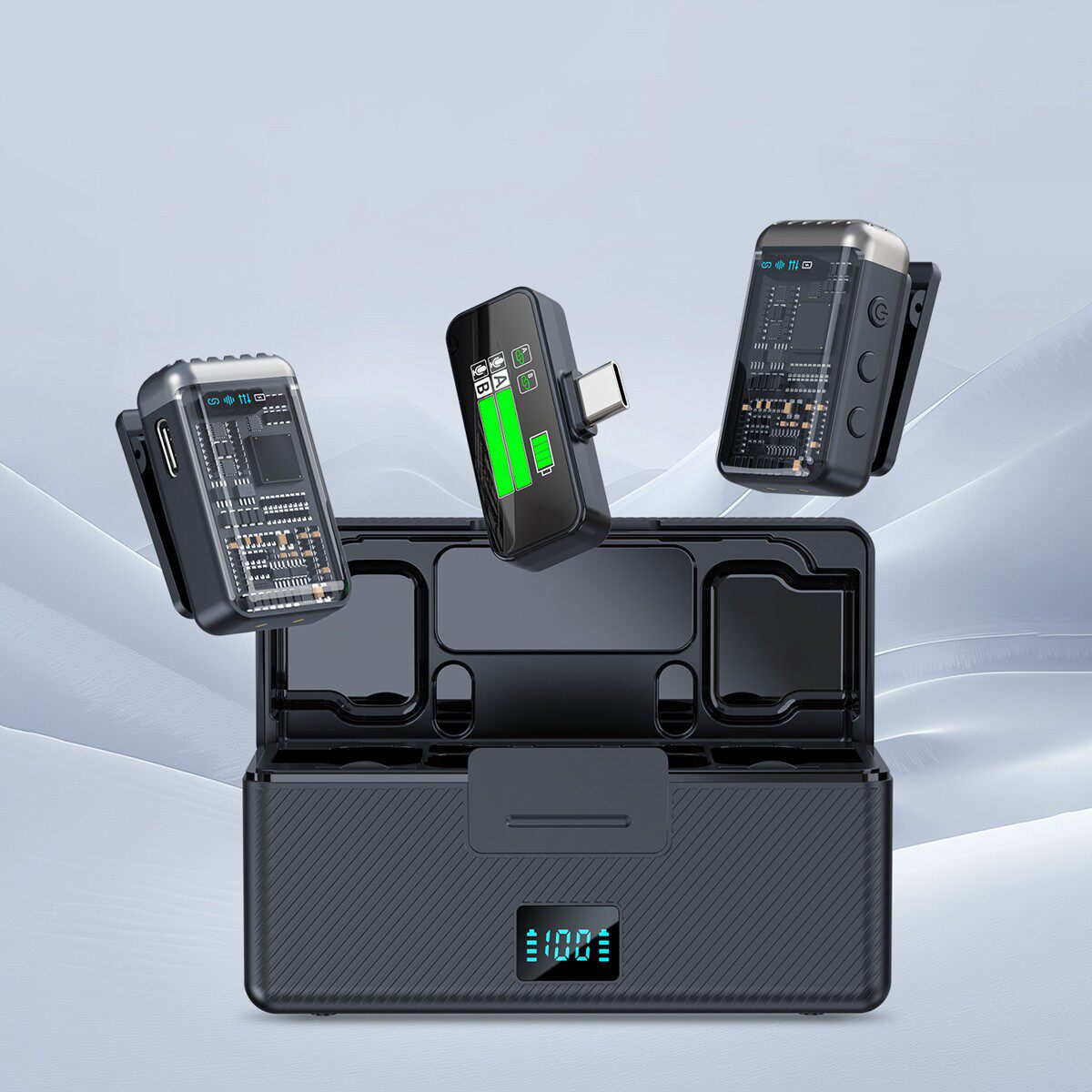 New Private Model Magnetic Wireless Lavalier Microphone Live Recording Short Video Radio Microphone Interview Professional Grade Noise Reduction