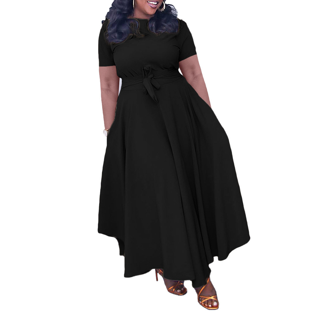 Plus Size Womens Dress Stylish Summer Design Tie Detail African and European Inspired Perfect for Casual Occasions