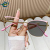 Fashionable Cat-Eye Flat Glasses, Trendy Ultra-Light Glasses Frames, Retro Color-Changing Anti-Blue Light Glasses, Metal Color-Changing Glasses, Foreign Trade