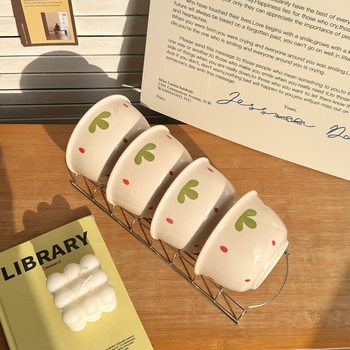 Strawberry Trendy Cute Girl Ceramic Ins Home Good-Looking Tableware Set Rice Bowl Soup Bowl Dish Plate High Appearance