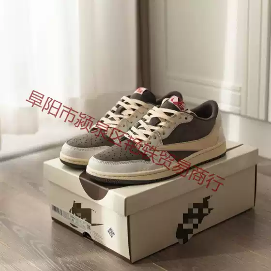 ☢ Original Aj1 Low Ts Reverse Hook White and Brown Low-Top Unisex Comfortable Casual Sneakers Outdoor New Model