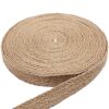 Manufacturer in stock pin pin 1cm-4cm wide flat woven jute rope woven thickened hemp rope natural vintage hemp ribbon