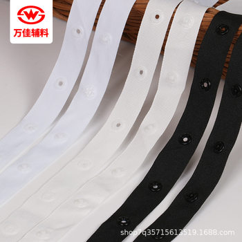 Manufacturer Wholesale Baby Clothing Snap Fasteners, Snap Buttons, Fabric Straps, Black and White Invisible Straps, Snap Fasteners, Webbing