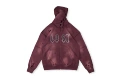 Diamond-encrusted washed hole burgundy