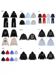 25Ss Cross-Border Trendy Brand A@M New Winter High Street Style Washed and Distressed Printed Loose Cotton Unisex Sweatshirt