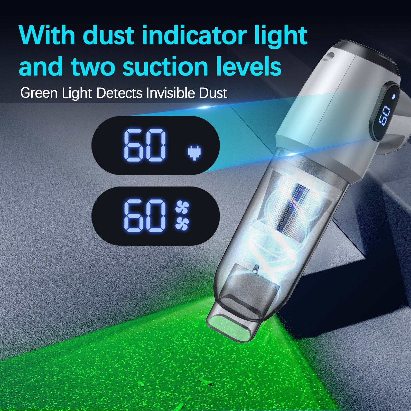 Car vacuum cleaner small large suction household car portable inflatable dual-purpose hand-held car blow dust collector wholesale