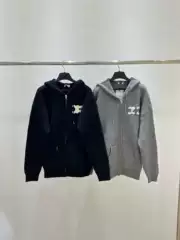 2026 Nanyou Cross-Border New Style Plush Logo Embroidered Long-Sleeve Hooded Wool Knit Zipper Cardigan Jacket