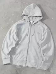 Cross-Border Original Factory Quality Crocodile Fish Basic Style Embroidered Logo Three-Needle Five-Thread Zipper Hooded Sweatshirt for Men and Women