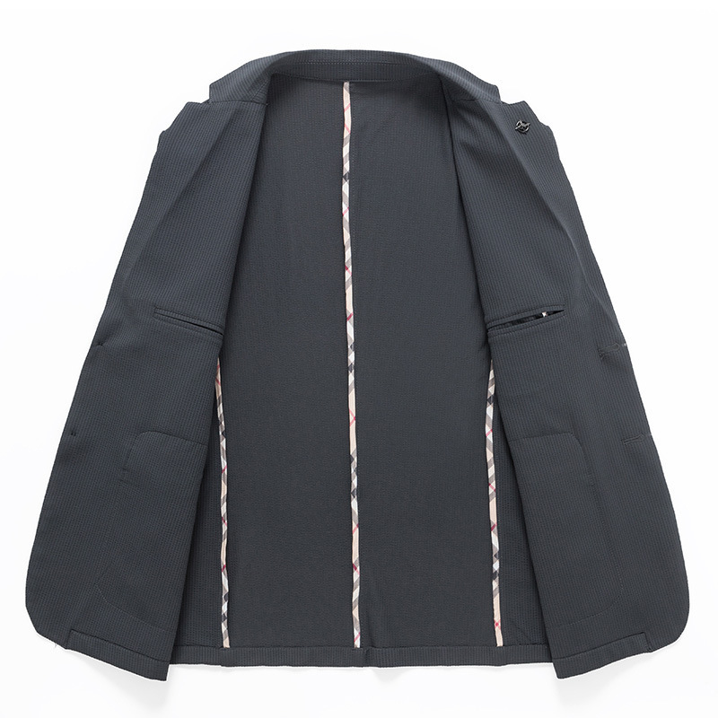 Áo blazer nam mỏng nhẹ chống nắng co giãn không nhăn dáng ôm — Xám nước