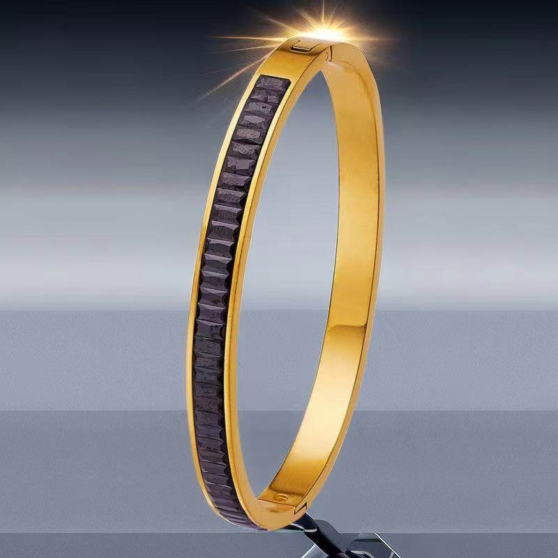 钛钢手镯女生高级感小众满天星不掉色镶钻精致排钻ins风满钻手环