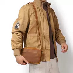 Head layer cowhide crossbody bag, commuting shoulder bag, men's casual bag, multifunctional leather handbag, retro mailman bag