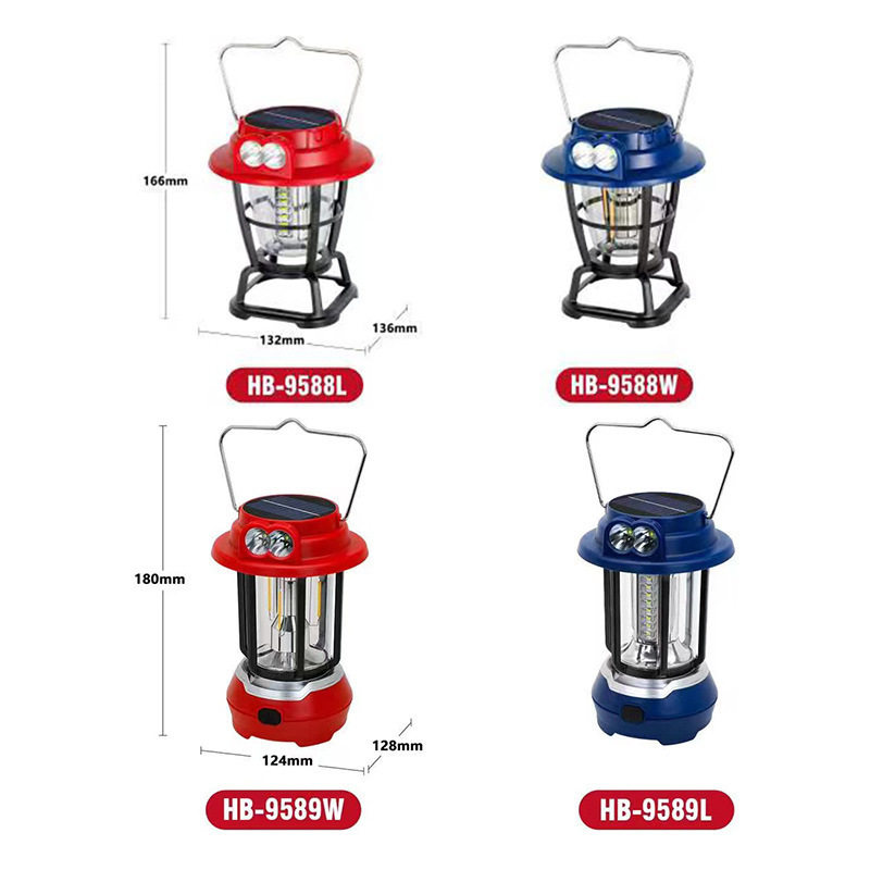 Solar Rechargeable Horse Lantern Led Flashlight Strong Light Outdoor Portable Lighting Camping Light Household Emergency Satchel Light