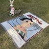 Cross-Border Custom Camping Blanket Moisture-Proof Picnic Mat Cartoon Anime Jacquard Tapestry Ins Style Sofa Towel Jacquard Thread Blanket