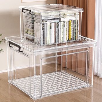 Transparent Storage Box Plastic Large Capacity Super Large Storage Box Clothes Quilt Toy Fit Box Household Special Box