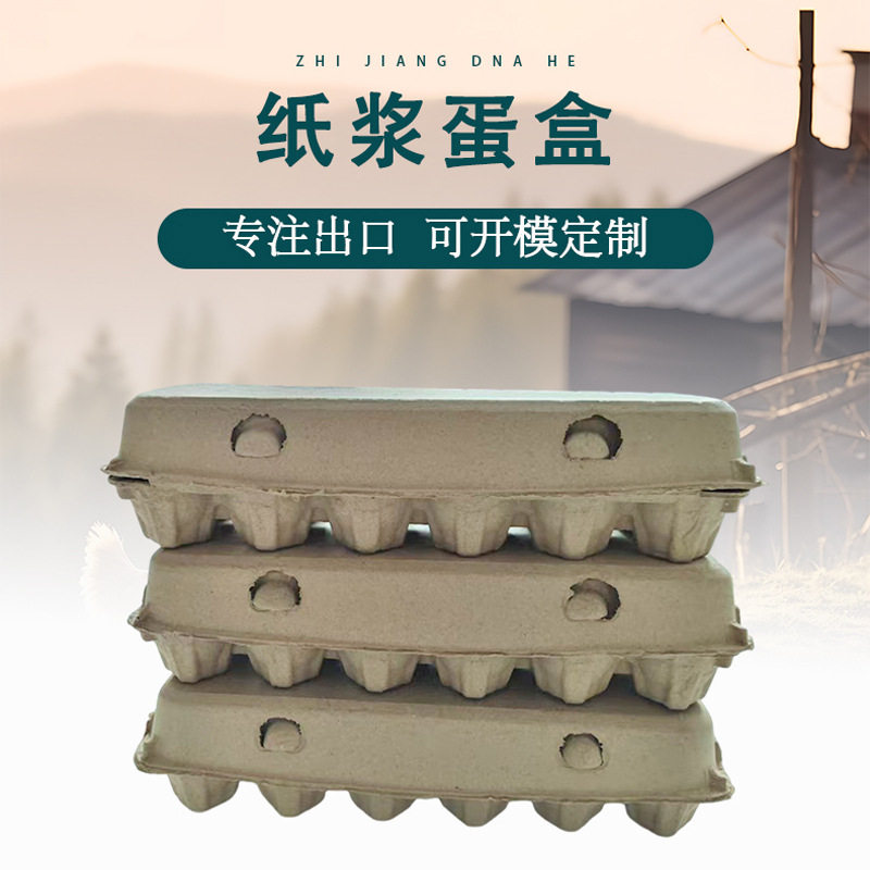 Manufacturer's Ready-Made Pulp Egg Carton Pulp Egg Tray Pulp Molded Egg Carton Cross-Border Environmentally Friendly Degradable Pulp Egg Tray