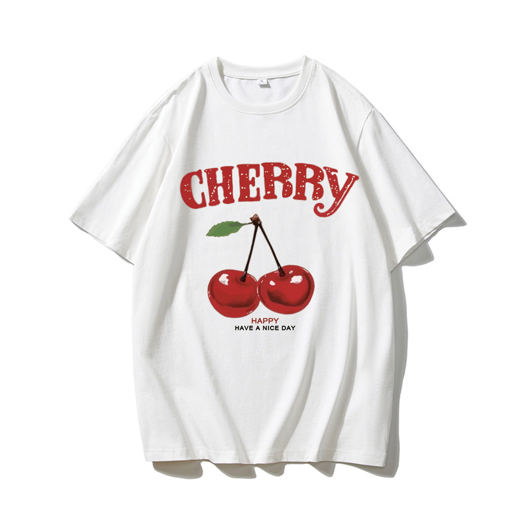 Womens Cotton T Shirt Loose Fit Round Neck Letter Print Summer Casual Wear Wholesale Available