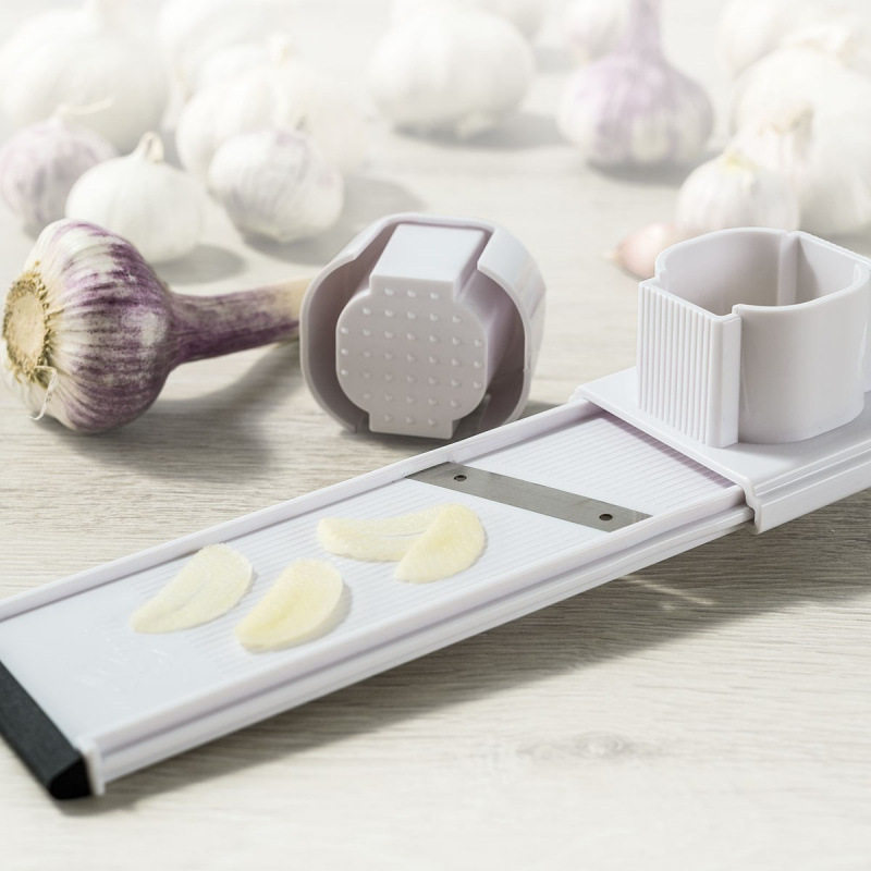 Cross-border Garlic Slicer Cutting Garlic Onion Presser Garlic Planer Pressing Garlic Kitchen Gadget Stainless Steel Planer Knife