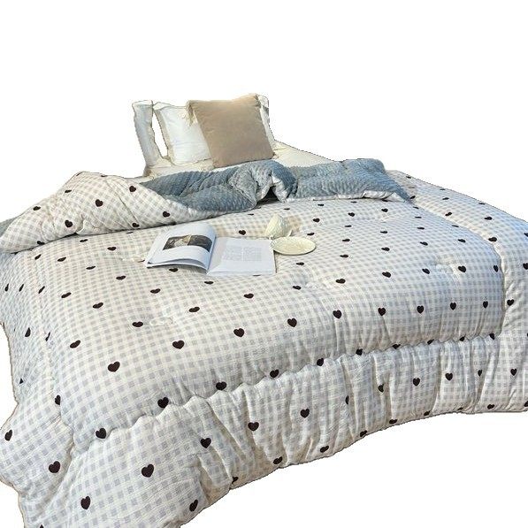 Korean Soft and Waxy Muslin Cotton Comfort Bean Quilt Spring & Fall Quilt Soy Fiber Quilt Double Four-Season Air-Conditioned Quilt Core