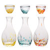 Japanese-style thumb clear hip flask one pot four cups wine set home high-value color wave dot white wine glass new style