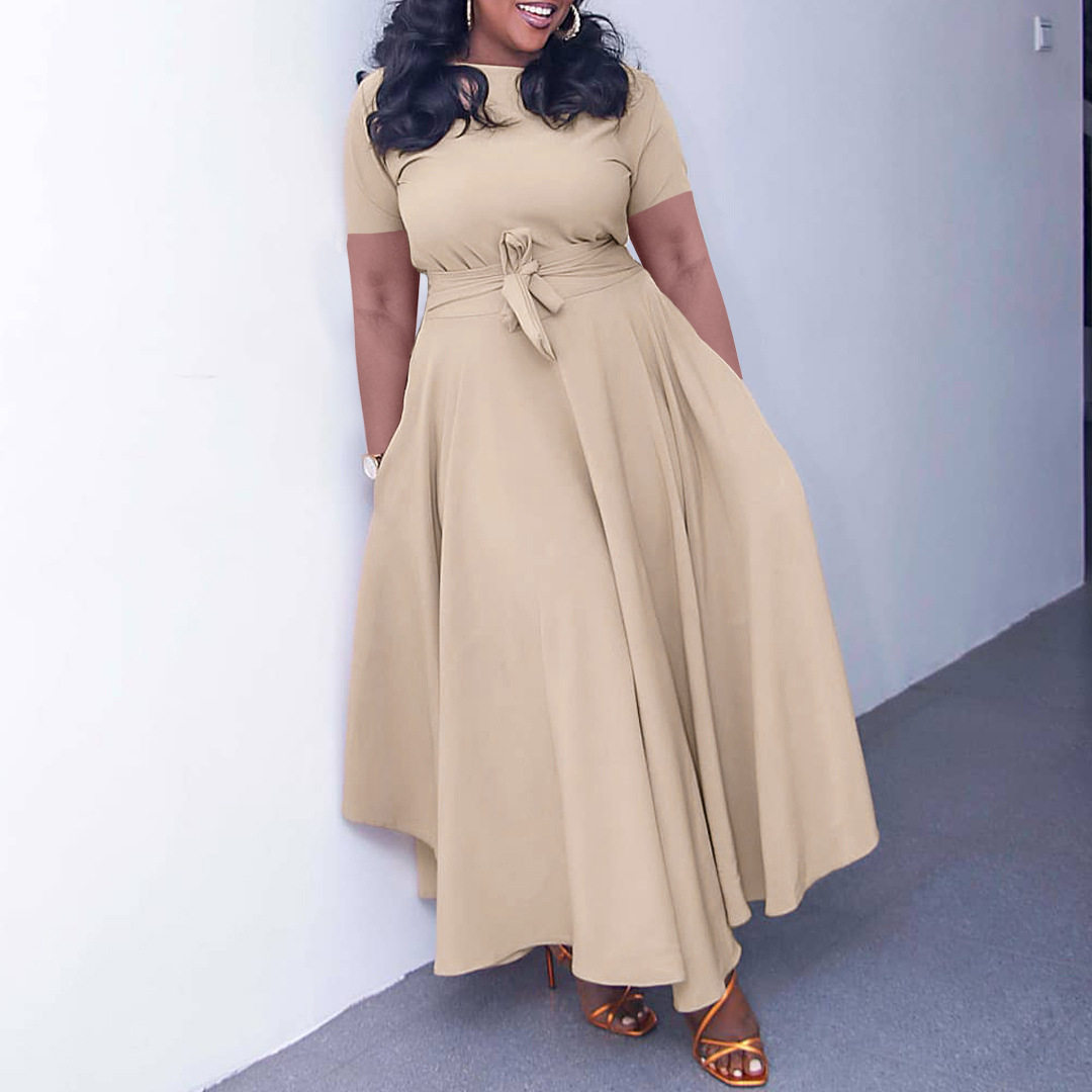 Plus Size Womens Dress Stylish Summer Design Tie Detail African and European Inspired Perfect for Casual Occasions