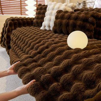 Retro Accessible Luxury Thickeneded Plush Sofa Cover Cloth 2025 New Autumn and Winter Full Cover Cushion Anti-Slip Aω