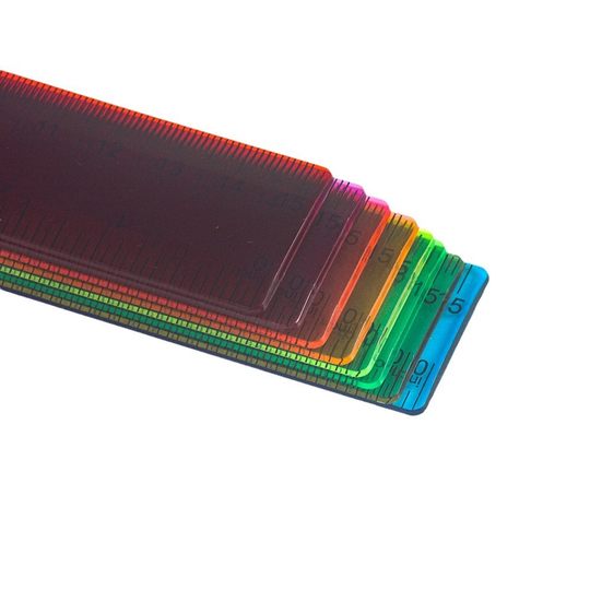 Advertising ruler flat pocket 15cm color transparent plastic ruler double bevel double scale high definition scale ruler