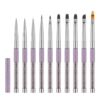 New Purple Frosted Bead Nail Art Pen, Line Drawing Pen, Painting Pen, Functional Pen, Phototherapy Pen, 10-Piece Nail Art Pen Set