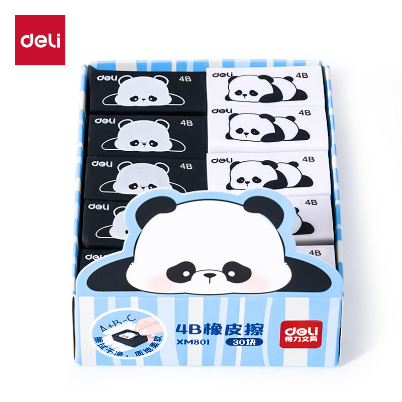Deli Xm801/802 Panda 4B Eraser High-Quality Elementary School Student Clean and Easy to Erase