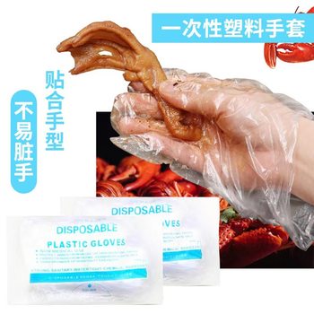 Disposable gloves wholesale catering food grade plastic film pe gloves transparent thickened barbecue takeaway beauty
