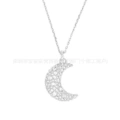 Full diamond moon necklace