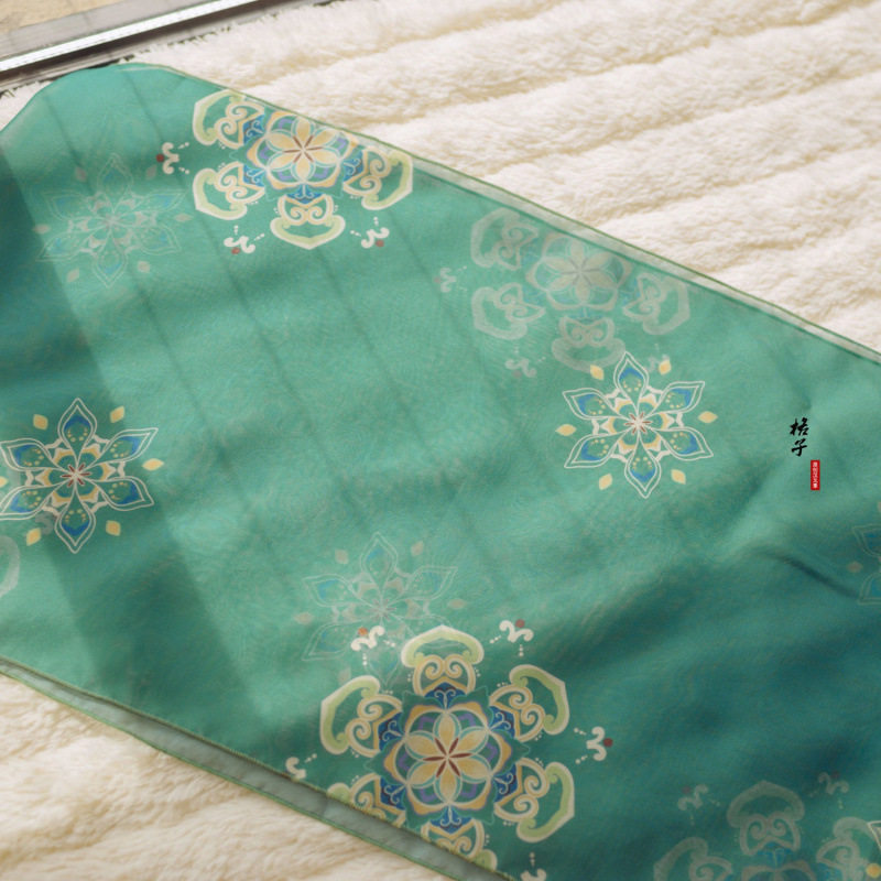 Hanfu Shawl for Women with Tang-Style Print, Ethereal Chinese Style Flowing Ribbon, Ancient Style Accessory, Hezi Skirt Versatile Color