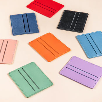 Factory card bag pu leather custom creative card bag in stock printable advertising logo simple mini lightweight business card holder