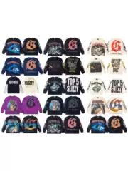 Cross-Border Beauty Trend Godspeed New American Street Hip-Hop Printed Retro Cotton Casual Long-Sleeved T-Shirt
