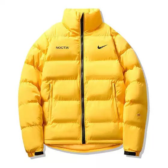 2024 Winter Flat Nylon Down Cotton Cotton Coat Thickened Bread Clothing Trendy Brand Vertical Collar Cotton-padded Jacket Men's Loose Cotton-padded Jacket