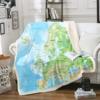 World Map Style Blanket Portable Soft Blanket Bed Flannel Blanket Production Source Factory Direct Supply