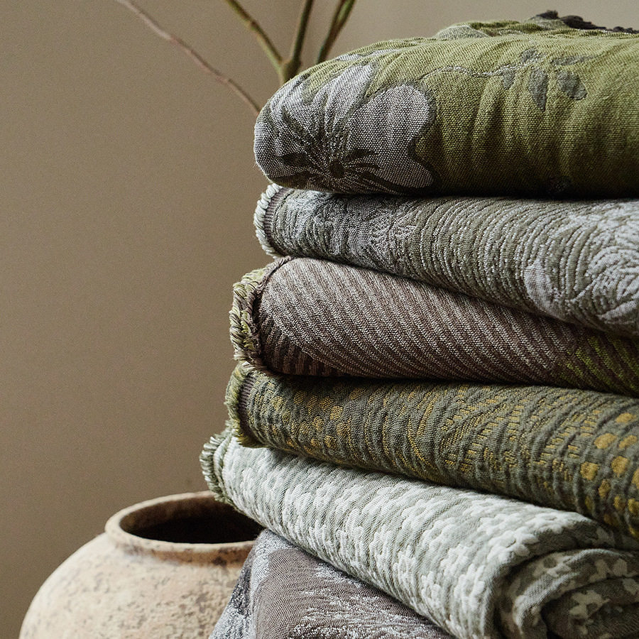 Return to Nature Jacquard Small Blanket, Antique Style Gauze Pure Cotton Nap Blanket, Decorative Sofa Cover Blanket, High-End Bedside Towel