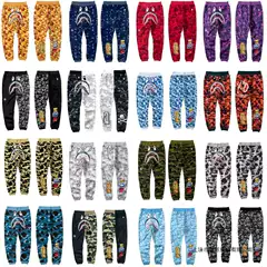 Japanese Trendy Brand Cross-border BAPE Shark Head Ape Head Pants 3D Digital Printed Pants Casual Sports Pants