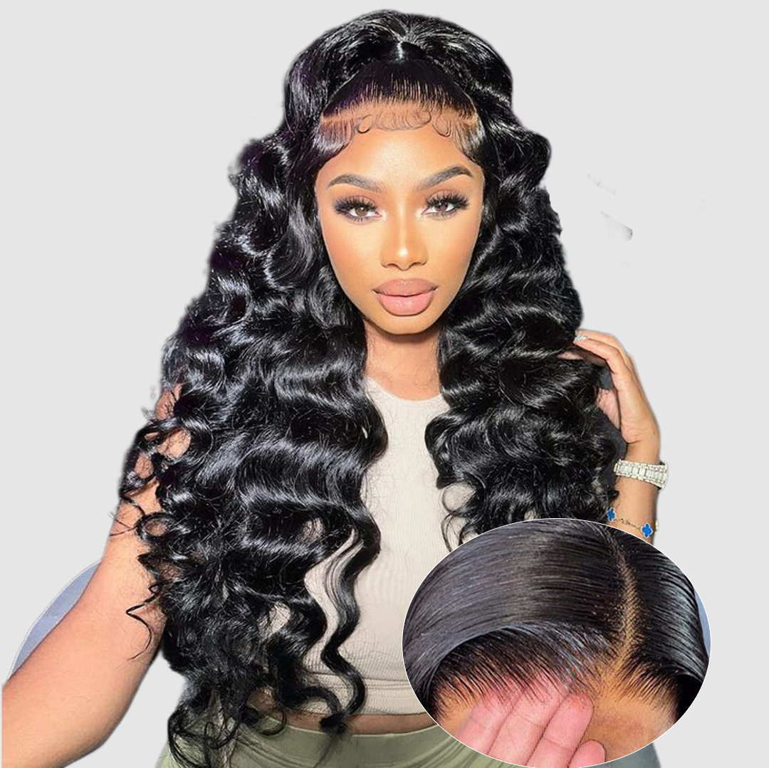 Human Hair 13x4 13x6 HD lace 16''-32''LoosedeepWig human hair headgear