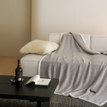 High-End Knitted Wool Blanket, Imitation Mink Blanket, Air-Conditioned Sofa Blanket, Nap Blanket, Shawl Blanket, Thickened Blanket