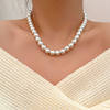 4-12mm Glass Pearl Necklace Women's Pearl Necklace Texture Chain Clavicle Chain Women's French Style Versatile Neck Necklace