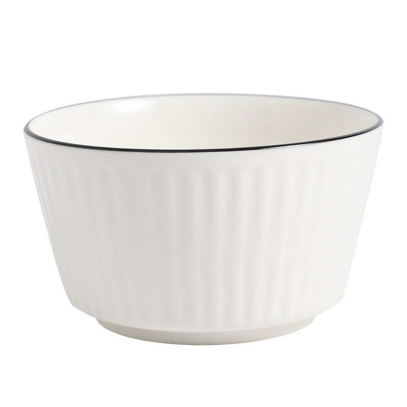 Light Luxury Retro Vertical Pattern Bowl and Towel Set, Sales Wedding Gift, Good Souvenir, High-Looking Ceramic Bowl and Tableware