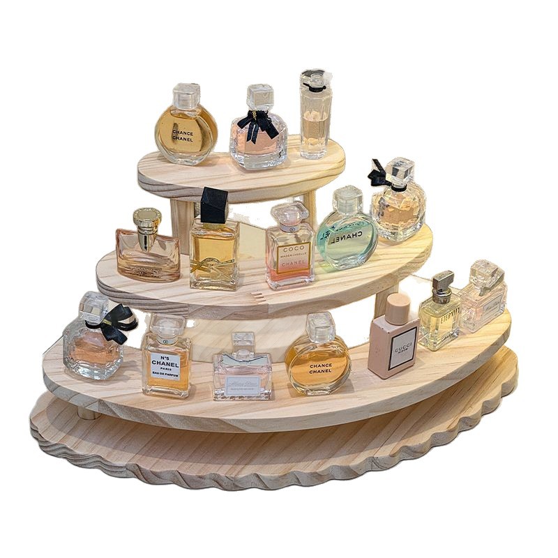 Solid Wood Ladder Shelf Simple Style Home Desktop Living Room Bedroom Perfume Blind Box Hand-Made Storage
