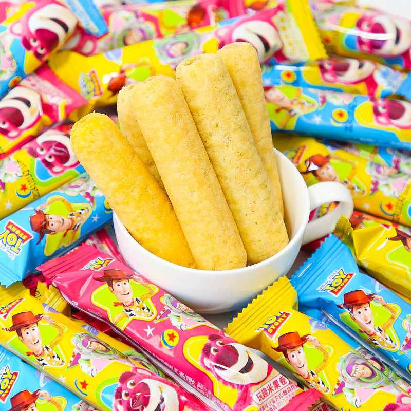 Disney Fun Rice Cracker Rolls Seaweed Cheese Cartoon Lotso Kindergarten Children Sharing Snacks Bulk