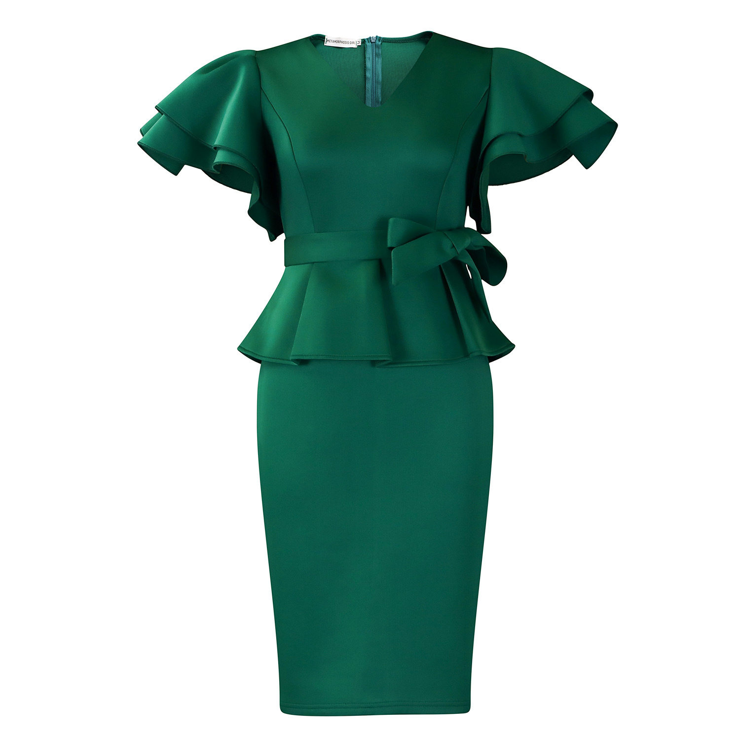 Elegant Ruffle Hem Bodycon Dress Solid Color Chic Design Perfect for Parties Wholesale Available
