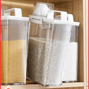 Sealed Jar Grain Storage Box Household Kitchen Storage Jar Nuts Beans Flour Transparent Plastic Millet Bucket