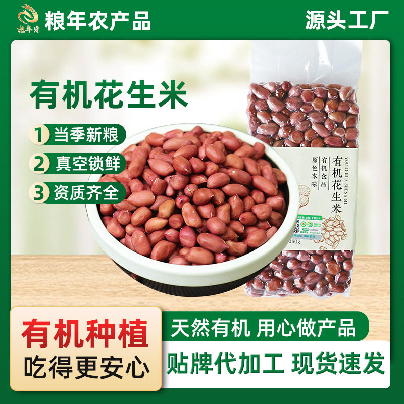 Organic Red Peanut Kernels 350g Vacuum Bagged for Making Soy Milk, Fresh Red Skin Without Shell Raw Peanuts Wholesale