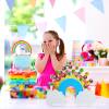 Wooden Lollipop Storage Rack Kidsren's Birthday Party Rainbow-Shaped Candy Storage Display Rack Desktop Candied Hawthorn Rack