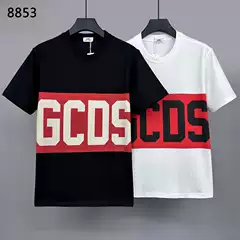 8853 Wide GCDS Letter Printed New Short-sleeved T-shirt Men's Loose Top Cross-border Round Neck Base Shirt